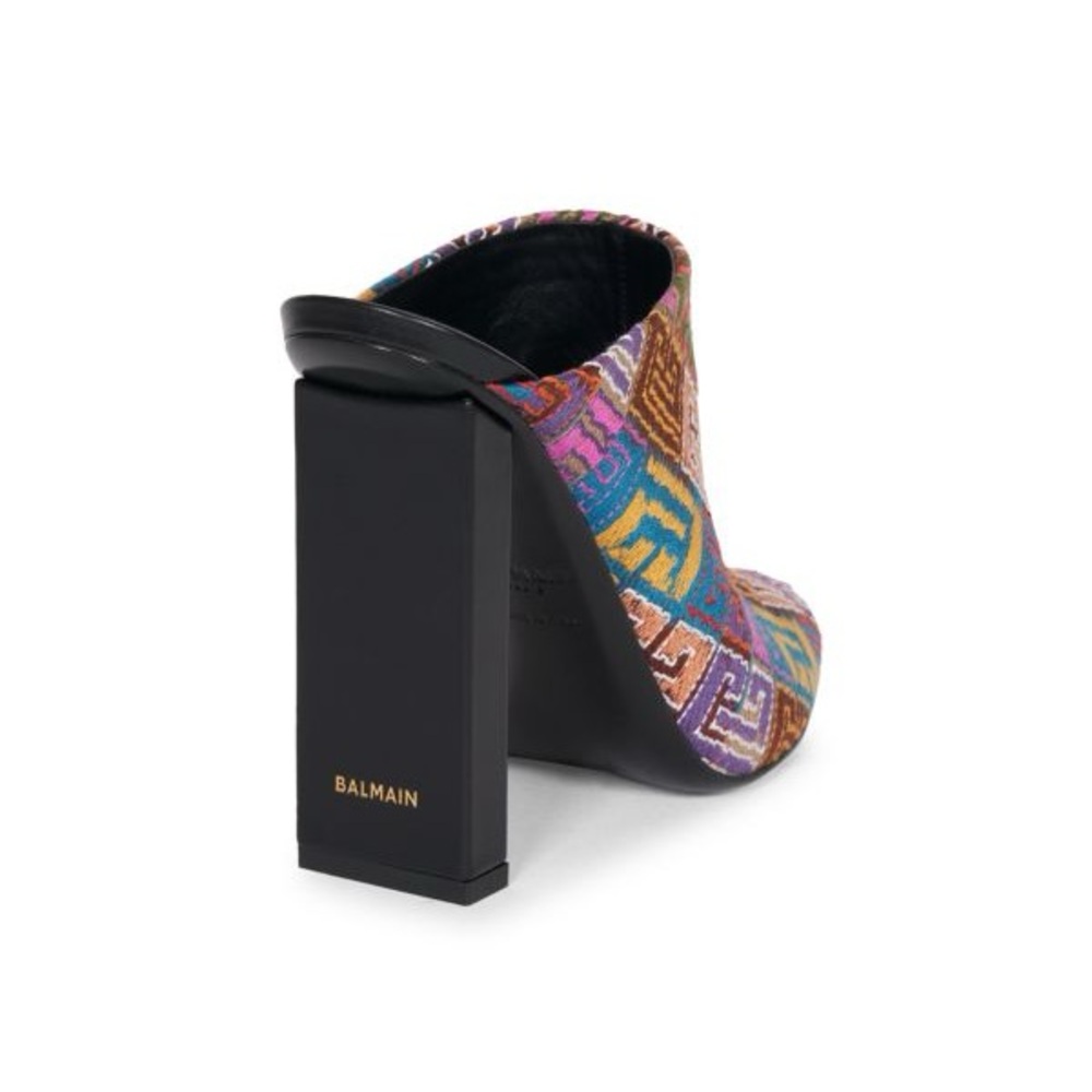 BALMAIN Ulla Tapestry Monogram Mules - Picture 3 of 12